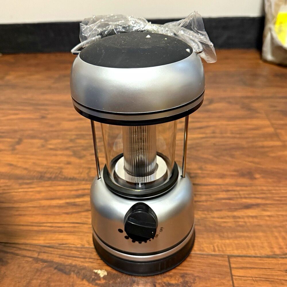 Yorkshire 20 LED Indoor/Outdoor Lantern Silver/Black Cordless Dimmable In Box U6